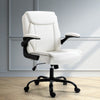 Artiss Office Chair Leather Computer Executive Chairs Gaming Study Desk White