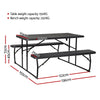 Gardeon 3 PCS Outdoor Dining Set Picnic Patio Bench Set Camp Folding Table HDPE