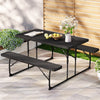 Gardeon 3 PCS Outdoor Dining Set Picnic Patio Bench Set Camp Folding Table HDPE