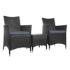 Gardeon 3 Piece Wicker Outdoor Furniture Set - Black