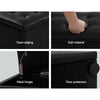 Artiss Storage Ottoman Blanket Box Black LARGE Leather Rest Chest Toy Foot Stool