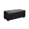 Artiss PU Leather Storage Ottoman - Black