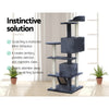 i.Pet Cat Tree 134cm Trees Scratching Post Scratcher Tower Condo House Furniture Wood Grey