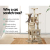 i.Pet Cat Tree 180cm Trees Scratching Post Scratcher Tower Condo House Furniture Wood Beige