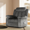 Artiss Recliner Chair Electric Massage Chair Velvet Lounge Sofa Heated Grey