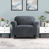 Artiss Velvet Sofa Cover Plush Couch Cover Lounge Slipcover 1 Seater Grey