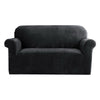 Artiss Velvet Sofa Cover Plush Couch Cover Lounge Slipcover 2 Seater Black