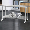 Cefito 430 Stainless Steel Kitchen Benches Work Bench Food Prep Table with Wheels 1829MM x 610MM