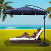 Instahut 3M Umbrella with 48x48cm Base Outdoor Umbrellas Cantilever Sun Beach UV Navy