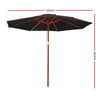 Instahut Outdoor Umbrella 2.7M Pole Cantilever Stand Garden Umbrellas Patio Black