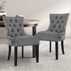 Artiss Dining Chair Set of 2 Velvet Grey French Cayes