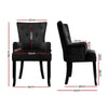 Artiss Dining Chairs French Provincial Chair Velvet Fabric Timber Retro Black