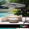 Milano 3M Outdoor Umbrella Cantilever With Protective Cover Patio Garden Shade - Grey