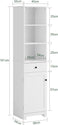 Tall Bathroom Storage Cabinet 3 Shelves, White