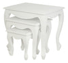 Queen Ann Nest of Table Set of 3 (White)