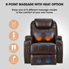 FORTIA Electric Massage Lift Recliner Chair Faux Leather 8 Point Massage Heating, Dark Crimson