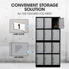 FORTIA 12-Door Metal Storage Locker Cabinet Gym Office Lockers Compartment, Black & Light Grey