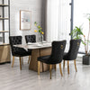 AADEN 2x Velvet Dining Chairs with Golden Metal Legs-Black