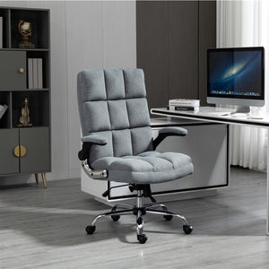 Soft Velvet Home Ergonomic Swivel Adjustable Tilt Angle and Flip-up Arms Office Chair