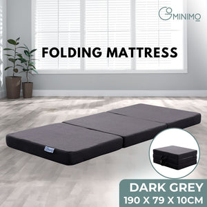 GOMINIMO 3 Fold Folding Mattress Single Dark Grey GO-FM-100-EON