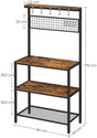 VASAGLE Industrial Kitchen Baker's Rack Kitchen Unit with Storage Shelves Rustic Brown KKS17BX