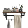 VASAGLE Coat Rack Wall-Mounted Rustic Brown and Black LCR12BX