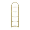 VASAGLE 5 Tier Corner Ladder Bookshelf Tempered Glass Modern Style Golden Color