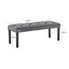 Sarantino Cate Button-tufted Upholstered Bench With Tapered Legs - Dark Grey Linen