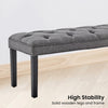 Sarantino Cate Button-tufted Upholstered Bench With Tapered Legs - Dark Grey Linen