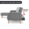 Sarantino 3-Seater Corner Sofa Bed with Chaise Lounge - Light Grey