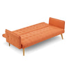 Sarantino 3 Seater Modular Linen Fabric Sofa Bed Couch Armrest Orange