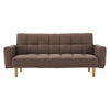 Sarantino 3-Seater Fabric Sofa Bed Futon - Brown