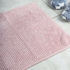 Microfiber Shower & Bathroom Bath Mat Non Slip Soft Pile Design (Pink)