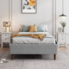 Bedframe with Wooden Slats (Light Grey) - Queen