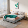 Bedframe with Wooden Slats (Light Grey) - Queen