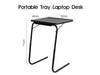 Foldable Table Adjustable Tray Laptop Desk with Removable Cup Holder-Black