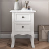 French Bedside Table Nightstand White Set of 2