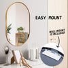 La Bella Gold Wall Mirror Oval Aluminum Frame Makeup Decor Bathroom Vanity 50x75cm