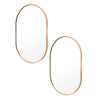 2 Set La Bella Gold Wall Mirror Oval Aluminum Frame Makeup Decor Bathroom Vanity 50x75cm
