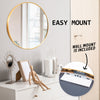 La Bella Gold Wall Mirror Round Aluminum Frame Makeup Decor Bathroom Vanity 70cm