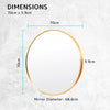 La Bella Gold Wall Mirror Round Aluminum Frame Makeup Decor Bathroom Vanity 70cm