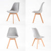 La Bella 2 Set Grey Retro Dining Cafe Chair Padded Seat