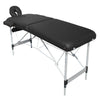 YES4HOMES 2 Fold Portable Aluminium Massage Table Massage Bed Beauty Therapy Black