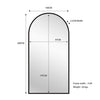 Black Metal Arch Mirror - X Large 100cm x 200cm