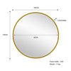 Metal Round Mirror 100cm - Gold