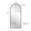 Metal Arch Mirror 75cm x 175cm - Black