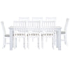 Laelia 9pc Dining Set 220cm Table 8 Chair Acacia Wood Coastal Furniture - White