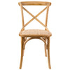 Aster Crossback Dining Chair Set of 4 Solid Birch Timber Wood Ratan Seat - Oak