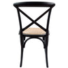 Aster Crossback Dining Chair Set of 6 Solid Birch Timber Wood Ratan Seat - Black