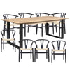 Aconite 9pc 210cm Dining Table Set 8 Wishbone Chair Solid Messmate Timber Wood